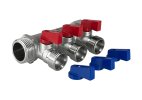 Valfex VF.580.NE.0603 Коллектор с отсекающими кранами 1"х 3 выхода 3/4" под «ЕВРОКОНУС» нар