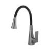 Valfex VF.73823-3 Смеситель для кухни, гибкий силиконовый излив, латунь, Tureis Graphite (10)