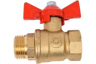 Фотография товара 'Valfex VF.218.LB1.012.Bir Кран шаровой БИРКА для ВОДЫ 1/2" ВР/НР ручка-бабочка'