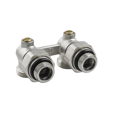 Фотография товара 'Valfex VF.345.02.034.012 Узел угловой для нижн. подкл. рад. 3/4" (c компл. адаптеров 1/2")'