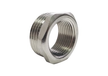 Фотография товара 'Valfex VF.581.N.034.012.Bir Футорка БИРКА НИКЕЛИРОВАННАЯ НР 3/4" - ВР 1/2" (350)'