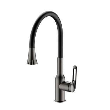 Фотография товара 'Valfex VF.73825-3 Смеситель для кухни, гибкий силиконовый излив, нерж. сталь Sagittarius Steel Graphite (10)'