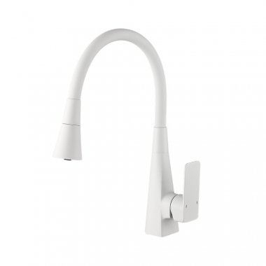 Фотография товара 'Valfex VF.73823-8 Смеситель для кухни, гибкий силиконовый излив, латунь, Tureis White (10)'