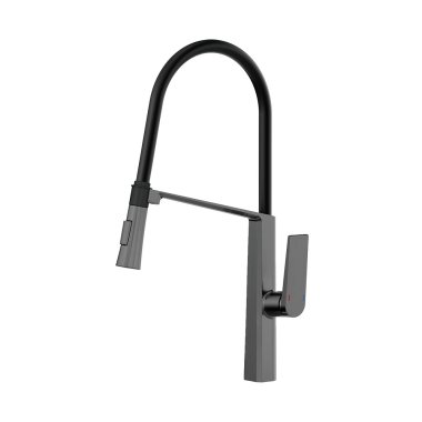 Фотография товара 'Valfex VF.73827-3 Смеситель для кухни, гибкий силик. излив, с держателем излива, латунь, Meissa Graphite (10)'