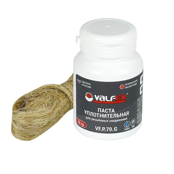 Фотография товара 'Valfex VF.PL.25.G Комплект для герметизации паста уплотнительная (25 г) + лен (7 г)'