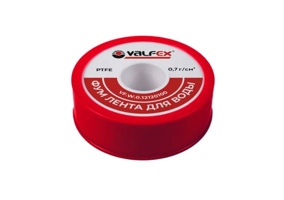 Фотография товара 'Valfex VF.W.0.12120100 ФУМ лента для ВОДЫ 12 м х 12 мм х 0,1 мм'