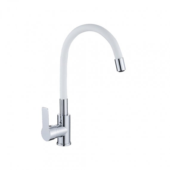 Фотография товара 'Valfex VF.70112-8 Смеситель для кухни, гибкий силиконовый излив, латунь Estreya Chrome White (10)'