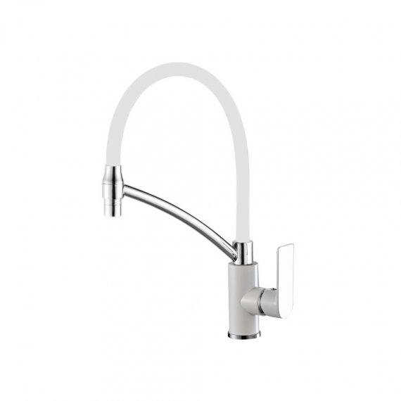 Фотография товара 'Valfex VF.72505-8 Смеситель для кухни, гибкий силиконовый излив, с держателем излива, латунь Argo White (10)'