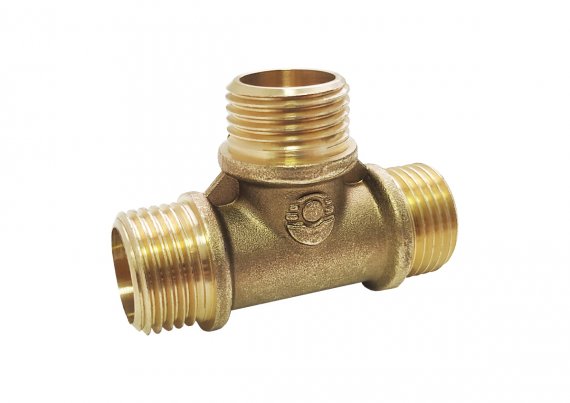 Фотография товара 'Valfex VF.131.L.034.П Тройник ПОДЛОЖКА с наружной резьбой НР 1/2"- НР 3/4"- НР 3/4" (60)'