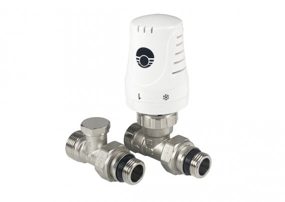 Фотография товара 'Valfex VF.046.NE.012 Комплект терм.оборуд. для радиатора прямой с переходом на "Евроконус" 1/2" х 3/4"'