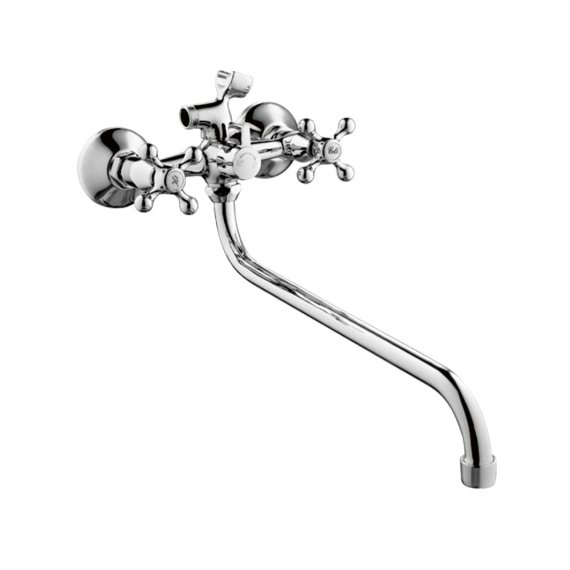 Фотография товара 'Valfex VF.2208-2 Смеситель для ванны, длинный излив, картриджный переключатель, латунь Libra Сhrome-1 (10)'