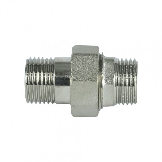 Фотография товара 'Valfex VF.728.N.012 Сгон прямой разъемный (американка) НР-НР 1/2" НИКЕЛИРОВАННЫЙ (200/10) К'