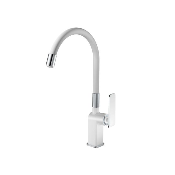 Фотография товара 'Valfex VF.73548-8 Смеситель для кухни, гибкий силиконовый излив, латунь Orion White (10)'