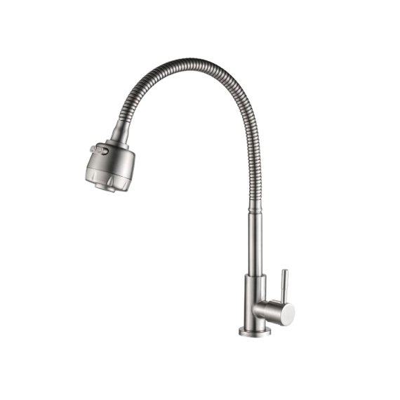 Фотография товара 'Valfex VF.4181 Кран моно, гибкий излив, нерж. сталь Vela Сhrome (10)'