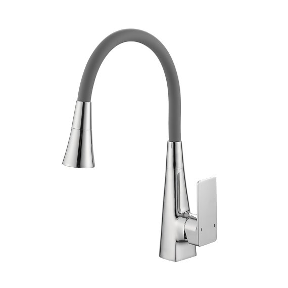 Фотография товара 'Valfex VF.73823 Смеситель для кухни, гибкий силиконовый излив, латунь, Tureis Сhrome (10)'