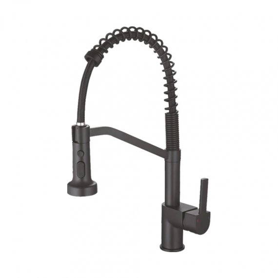 Фотография товара 'Valfex VF.73826-7 Смеситель для кухни, гибкий выдвижной излив, с держателем излива, латунь, Saiph Black (10)'