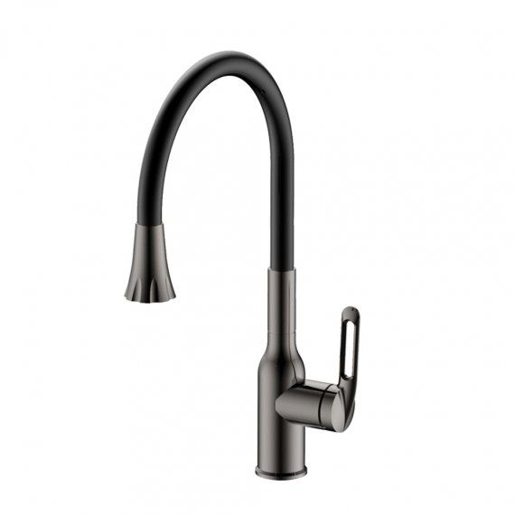 Фотография товара 'Valfex VF.73825-3 Смеситель для кухни, гибкий силиконовый излив, нерж. сталь Sagittarius Steel Graphite (10)'