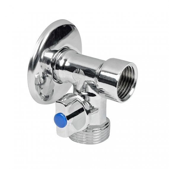 Фотография товара 'Valfex VF.256.N.05 Кран шар. для подкл. с/т приборов 1/2"x3/4"x1/2" левый (100/1) К'