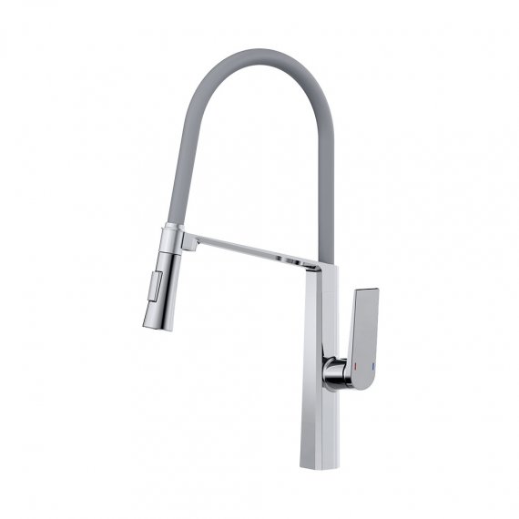 Фотография товара 'Valfex VF.73827 Смеситель для кухни, гибкий силик. излив, с держателем излива, латунь, Meissa Сhrome (10)'