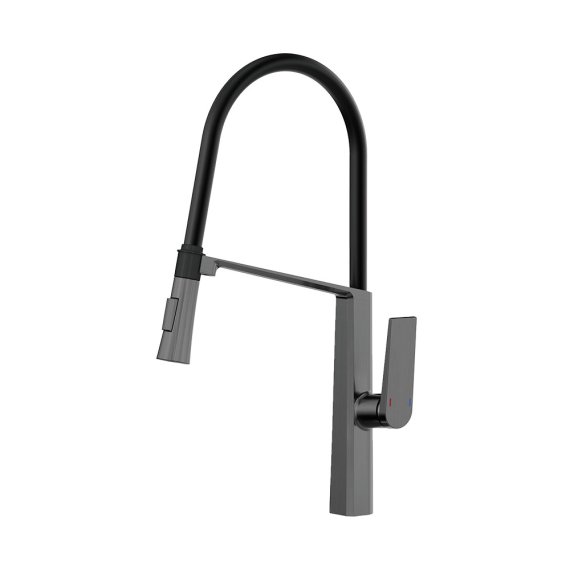 Фотография товара 'Valfex VF.73827-3 Смеситель для кухни, гибкий силик. излив, с держателем излива, латунь, Meissa Graphite (10)'