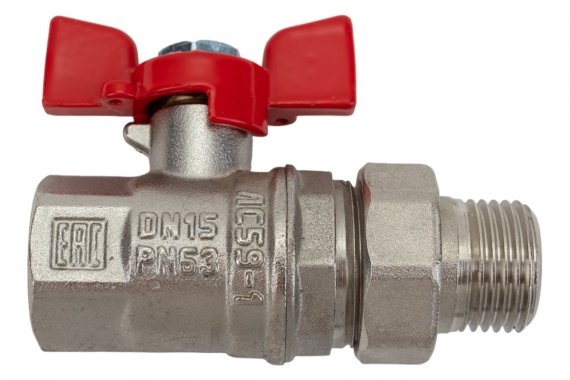 Фотография товара 'Valfex VF.227.NB1.012.PREMIUM Кран шаровой лат. PREMIUM для ВОДЫ с америк. 1/2" ВР/НР'